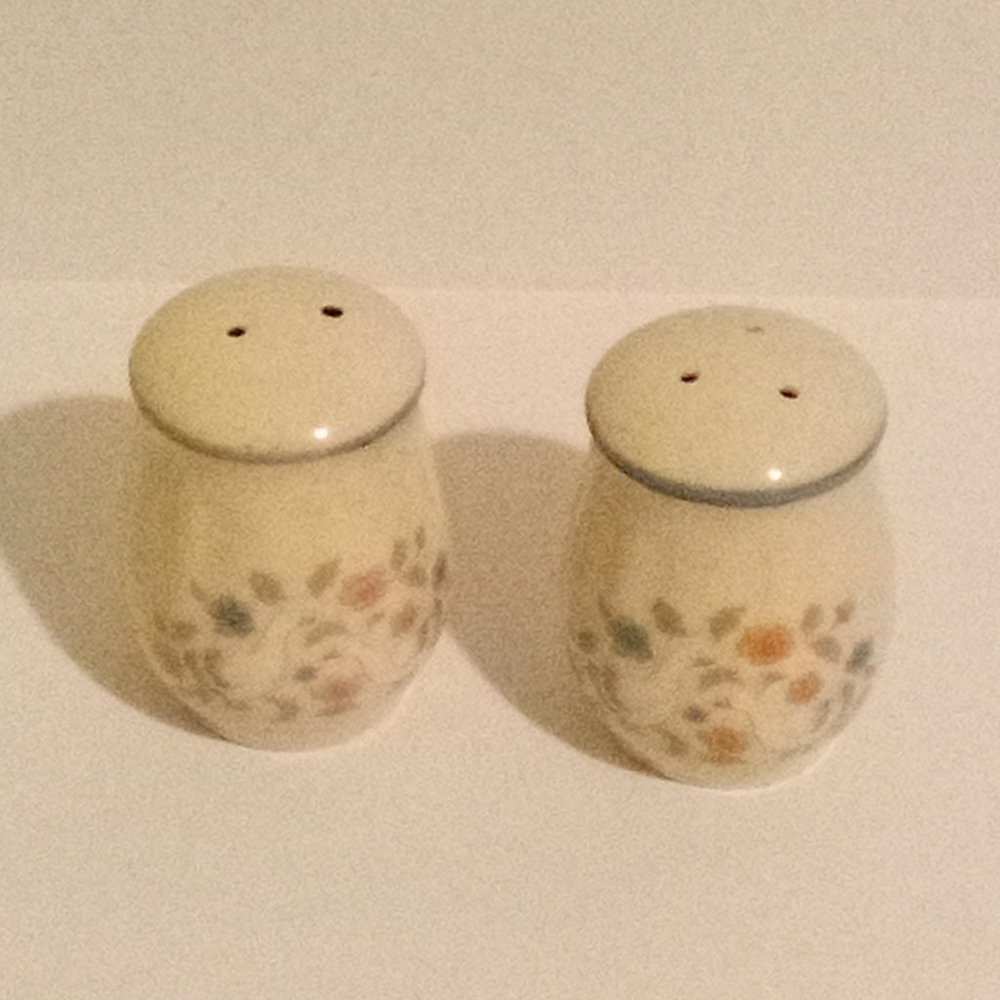 Vintage 1980-90s Action Brand Ceramic Floral & Goose Salt and Pepper Shakers
